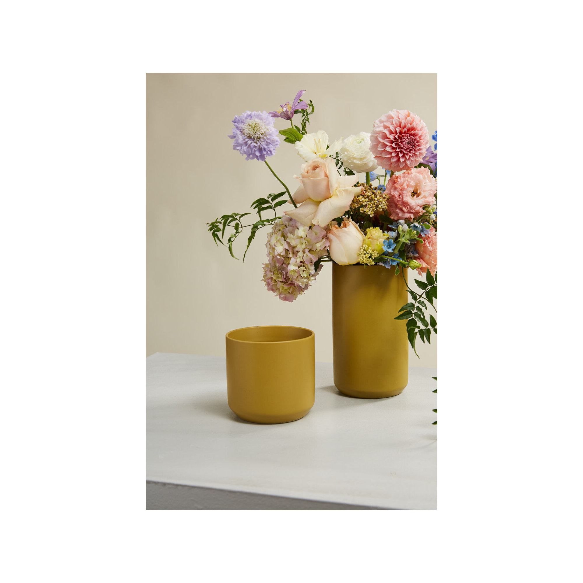 Parsons Handmade Ceramic Pot Planter, 11.75" H x 12" W x 12" D, Yellow