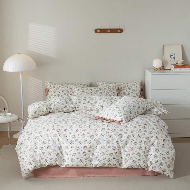 Chic 100% Cotton Flower Printed Duvet Cover Set, Floral 15, Full Duvet Cover + 2 Standard Pillowcases