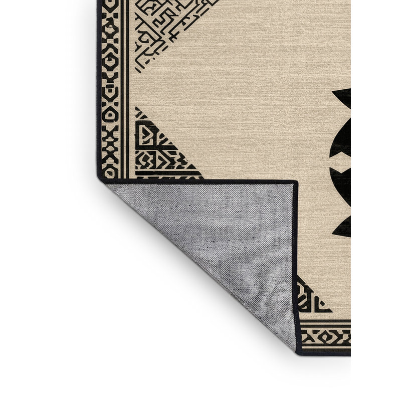 Tapis marocain beige lavable à la machine Bemott, 2 x 5