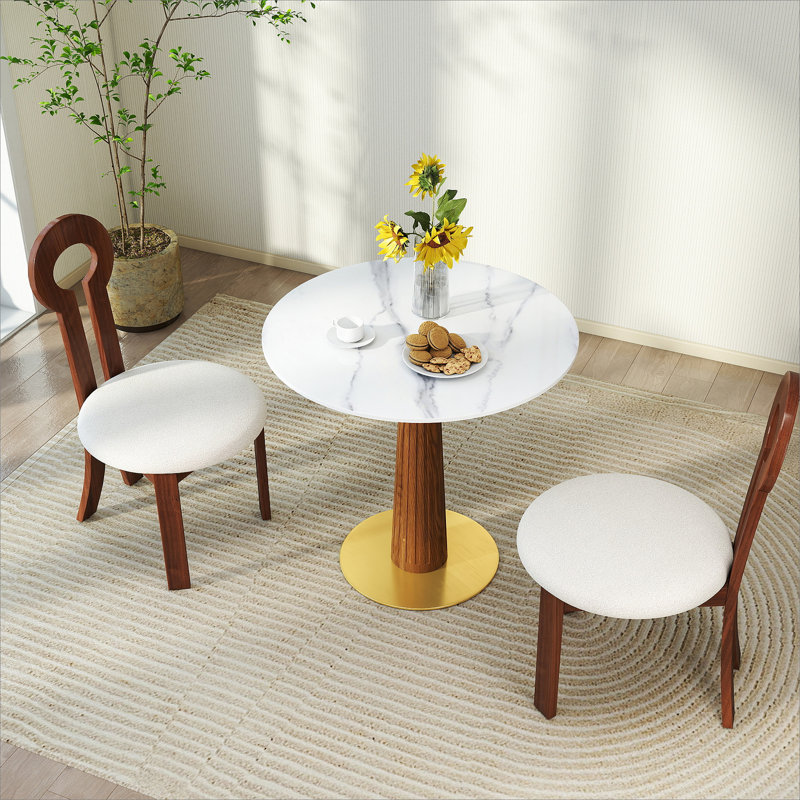 Table de salle à manger Modern Modern, Blanc / Gris