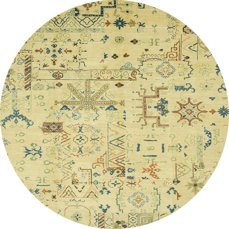 Abstract Indoor Rug, Round 7'