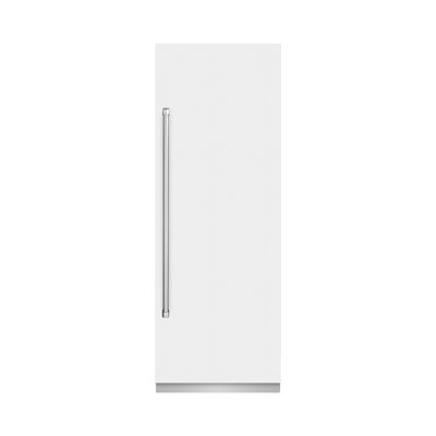 ZLINE 30 in. 16.7 cu. ft. Column Refrigerator in White Matte with Graphite Gray Interior