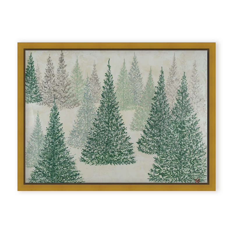 Nature Inspired "Ethereal Pines" Canvas Wall Art By Karen Biery, 16" H x 24" W x 2.375" D, Framed Canvas, Brown