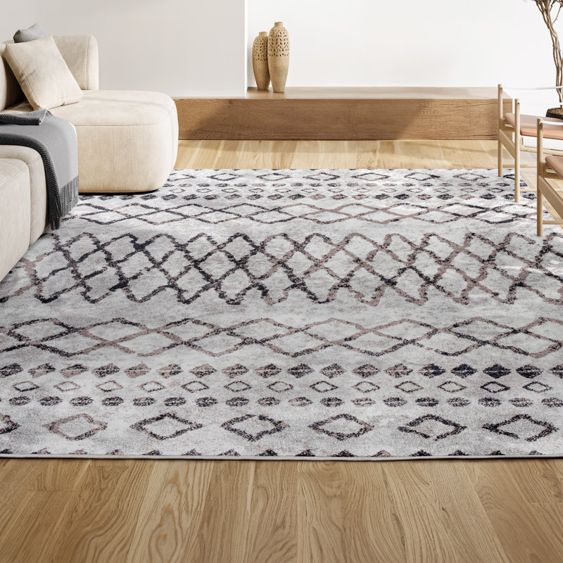 Tapis ivoire / brun Kinch, Rectangle 7 pi 8 po x 10 pi