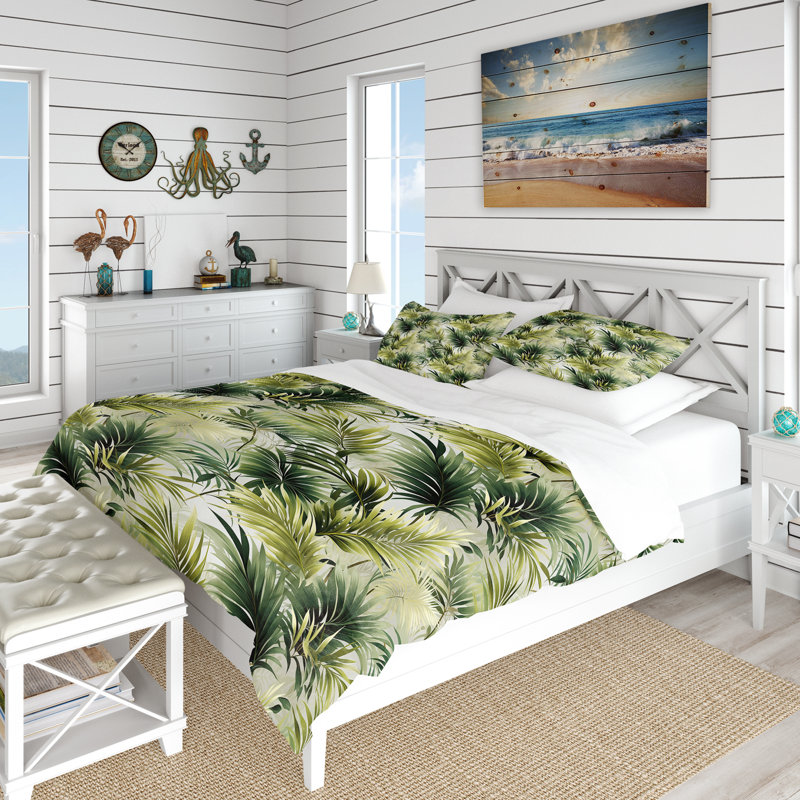 Ensemble de housse de couette Tropical Lines, Housse de couette simple + 1 taie décorative stan