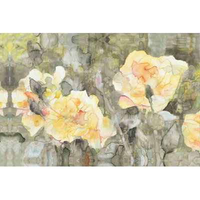 Fleurs jaunes - peinture sur toile tendue