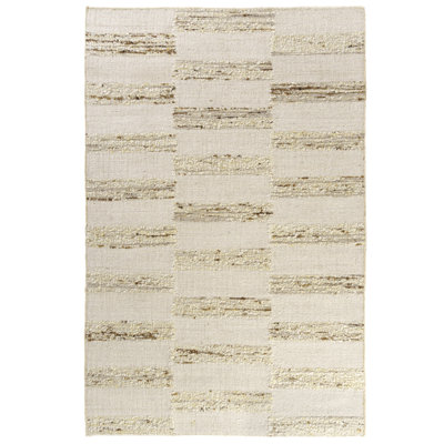Garvin Ivory Natural Hand-Woven Checkered Jute Rug