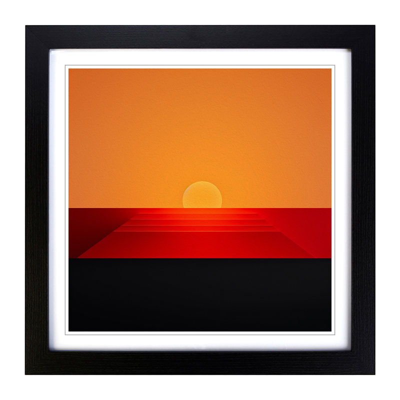 Sunset Minimalism No.1 - Framed Print, Black