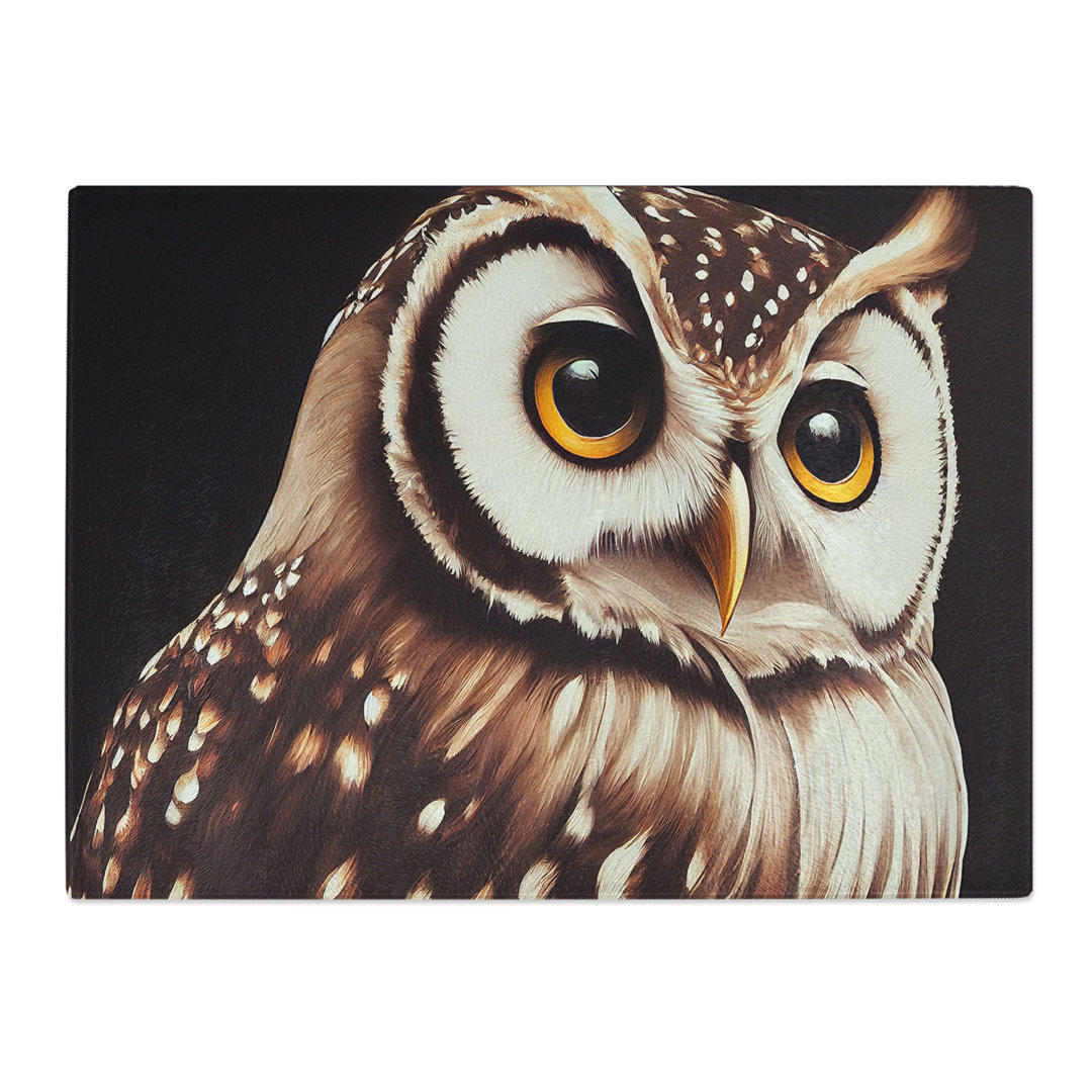 Face Of An Owl Vol.4  Glass Chopping Board