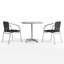 Ensemble de table ronde intérieure / extérieure en aluminium 31,5 po avec 2 chaises en rotin DuJuan-24678268-95054459
