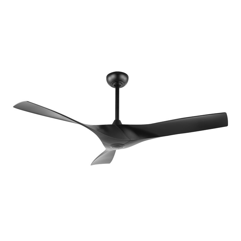 Ventilateur de plafond standard à 3 pales 52 pouces avec télécommande Gainsborough, Noir mat