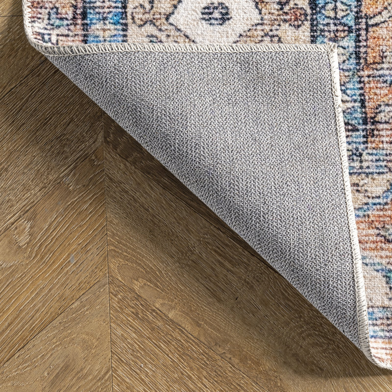 Eleanor SpinClean Machine Washable Distressed Medallion Area Rug, Rectangle 8' x 10'
