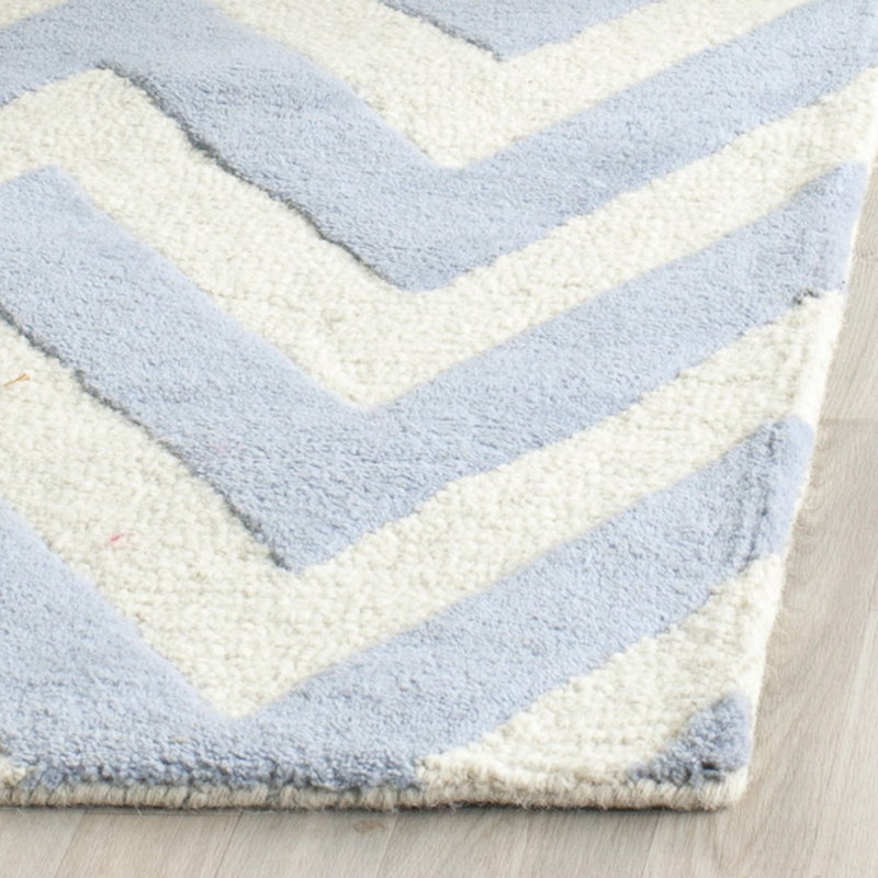 Sanyla Hand Tufted Wool Chevron Rug, Runner 2'6" x 8'