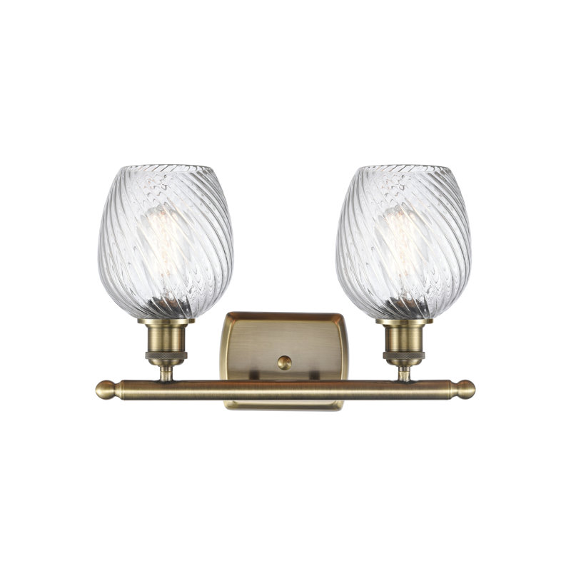 Éclairage pour meuble-lavabo à intensité réglable en laiton antique 2 lumières Wimberly, DEL