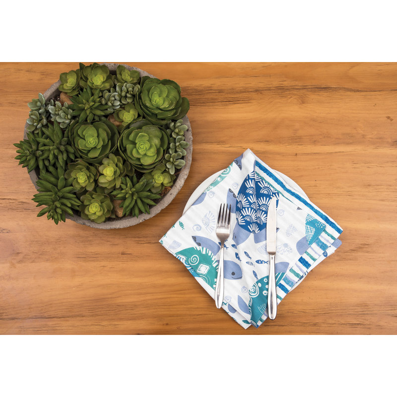 Mileti? 100% Cotton Nautical Square Napkin