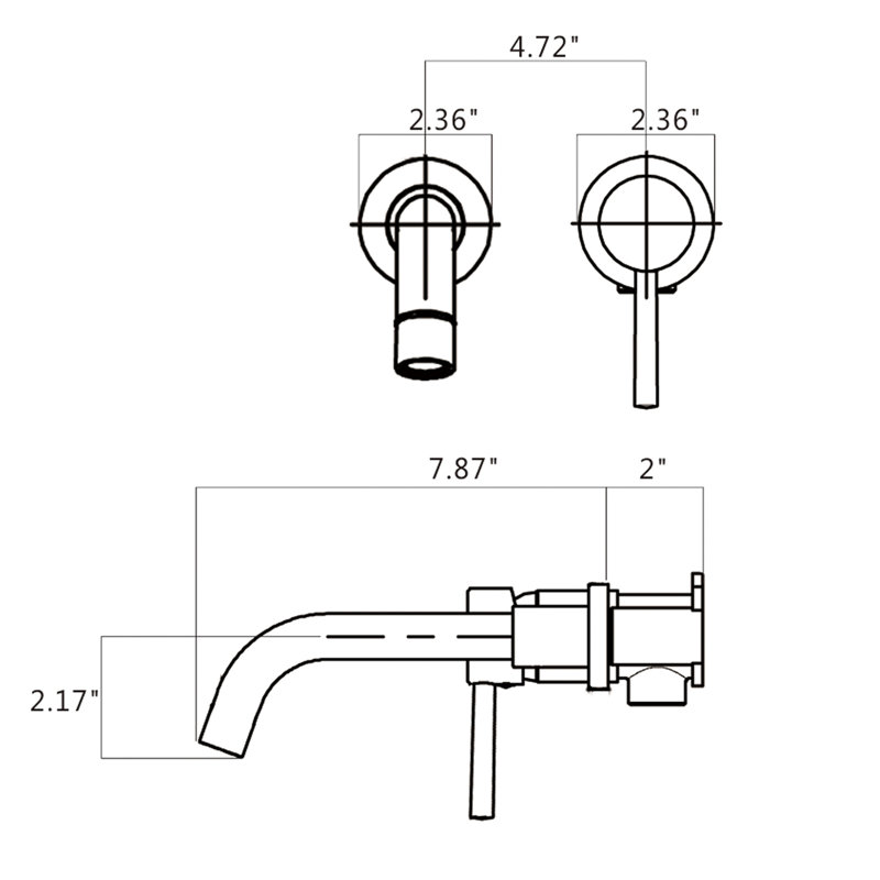 Wall Mounted Bathroom Faucet Matte Black - Sleek And Modern, Aerator, Solid Brass For Durability Mount Construction, 360 Swivel Spout Convenient Use