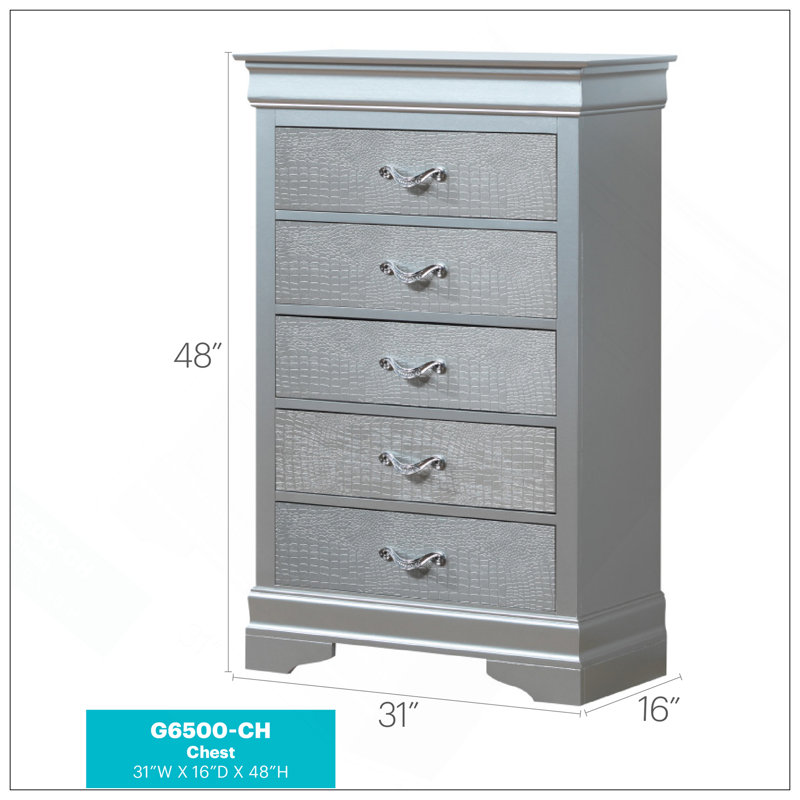 Commode Lorana, champagne argenté
