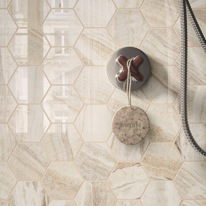 Infinity Stone 4 po hexagonal beige poli, Beige