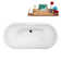 59" Streamline Soaking Freestanding Tub and Tray With Internal Drain