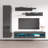 85" Modern Floating Wall Mounted Entertainment Center with 16-Color LED Lighting, High Gloss Finish-425634685