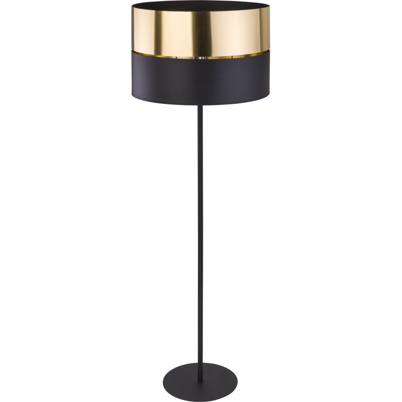 Avdhesh 150cm Traditional Floor Lamp, Black, Gold/Black