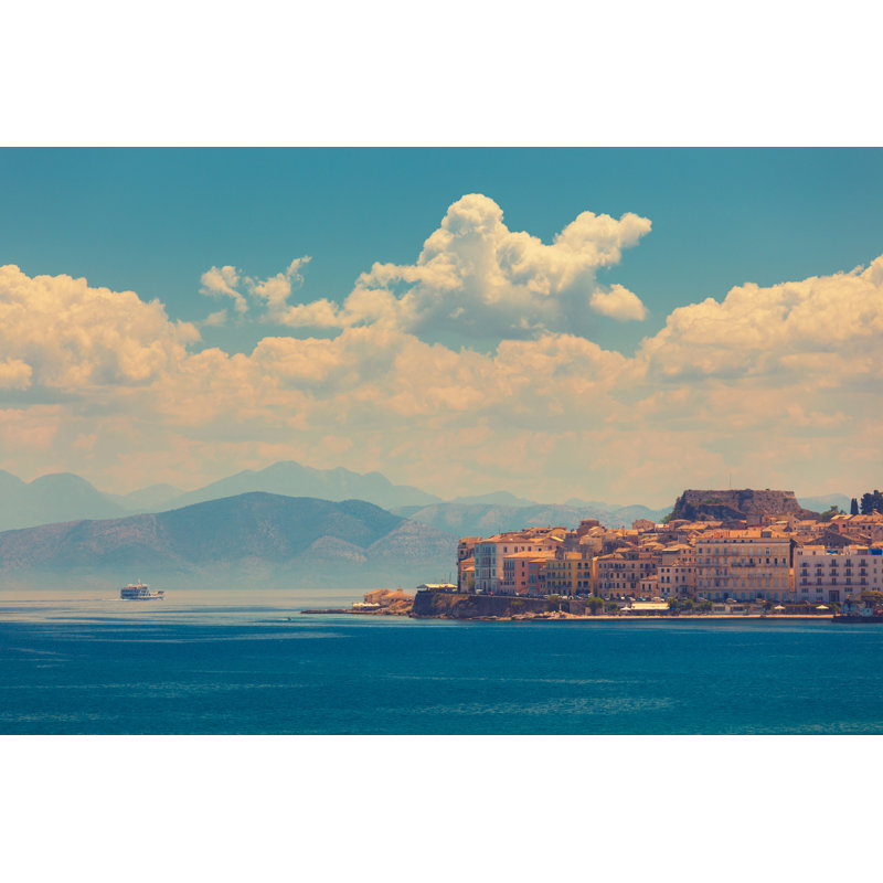 Boat Leaving The Port - Wrapped Canvas Print