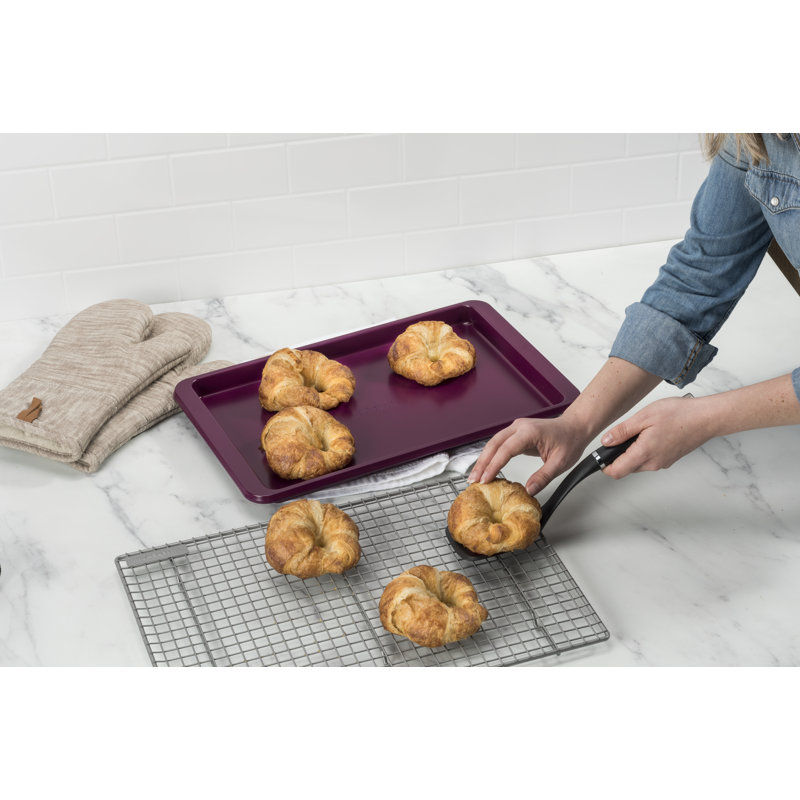 10X15in Nonstick Aluminized Steel Baking Sheet, Blue Velvet, Cardamom