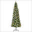Arbre de Noël artificiel enneigé 9 pi avec branches réalistes, 460 lumières DEL, pommes de pin, baies rouges et 1298 pointes-1904453543