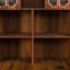 Bureau de coin en L avec rangement intégré, bureau de direction 2 en 1 avec 4 placards, une bibliothèque ouverte et un tiroir-302054607-484212667