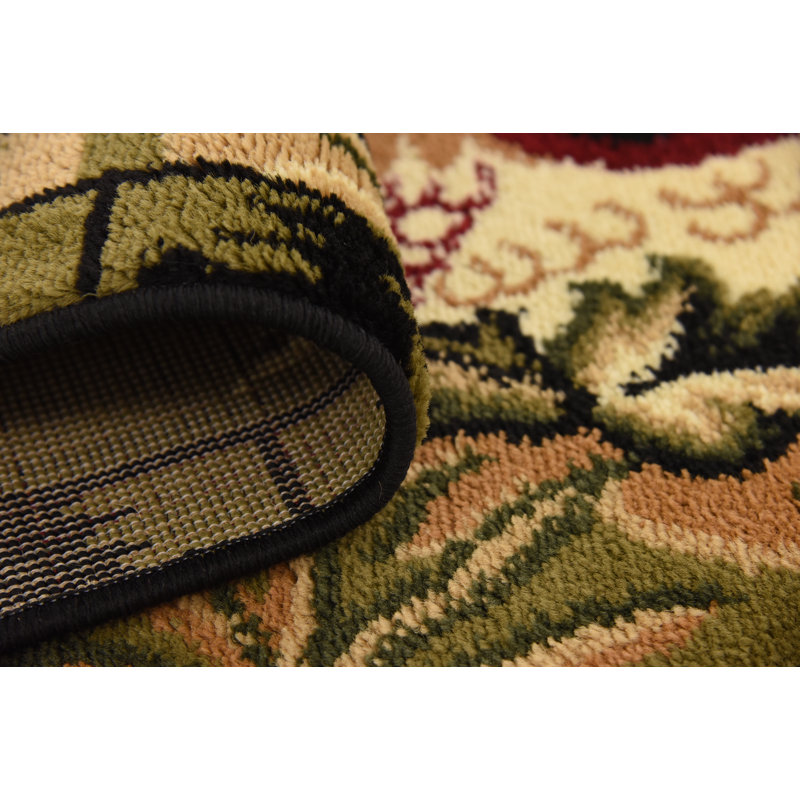 Andersonville Black/Green/Red Rug, Rectangle 99 x 160cm