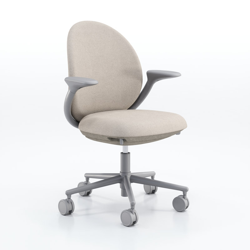 KFI Studios Jade Task Chair, Sand/Stone, Silver