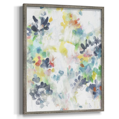 Wall Flower Patterns II Framed Print - Solid Wood