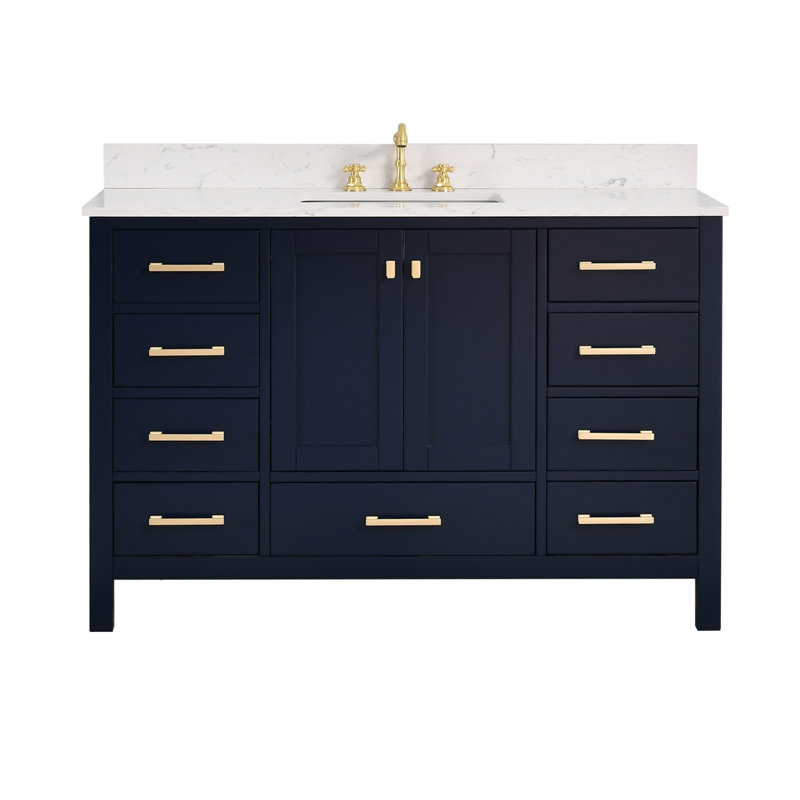 Meuble-lavabo 54 po avec lavabo simple Cholena, Bleu