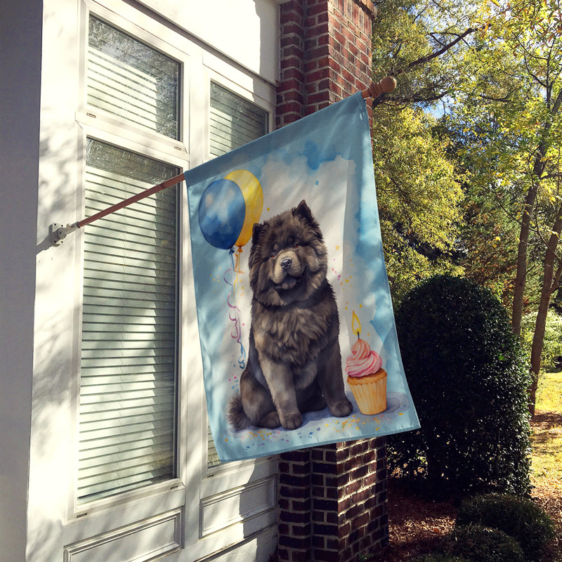 Drapeau «Happy Birthday House», Chow-chow noir