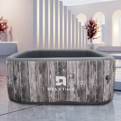 RELXTIME 120 - Jet Polyvinyl Chloride (PVC) Square Inflatable Hot Tub