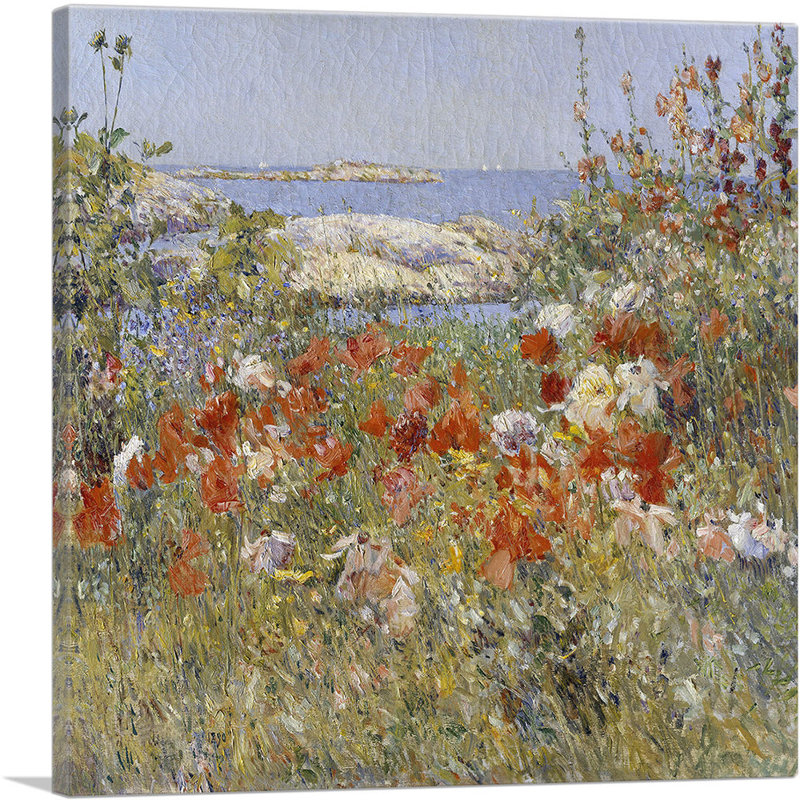 «Celes Thaxter's Garden Isles Of Shoals, Maine 1890» par Childe Hassam - peinture sur toile tendue