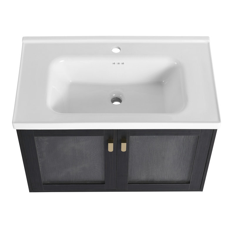 Meuble-lavabo mural avec lavabo, pour petite salle de bain (emballage KD)