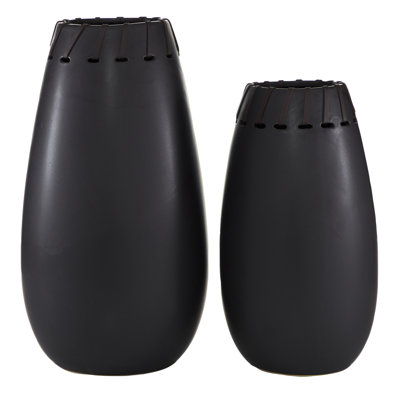 Ensemble de 2 vases ronds en céramique Shept Mallet