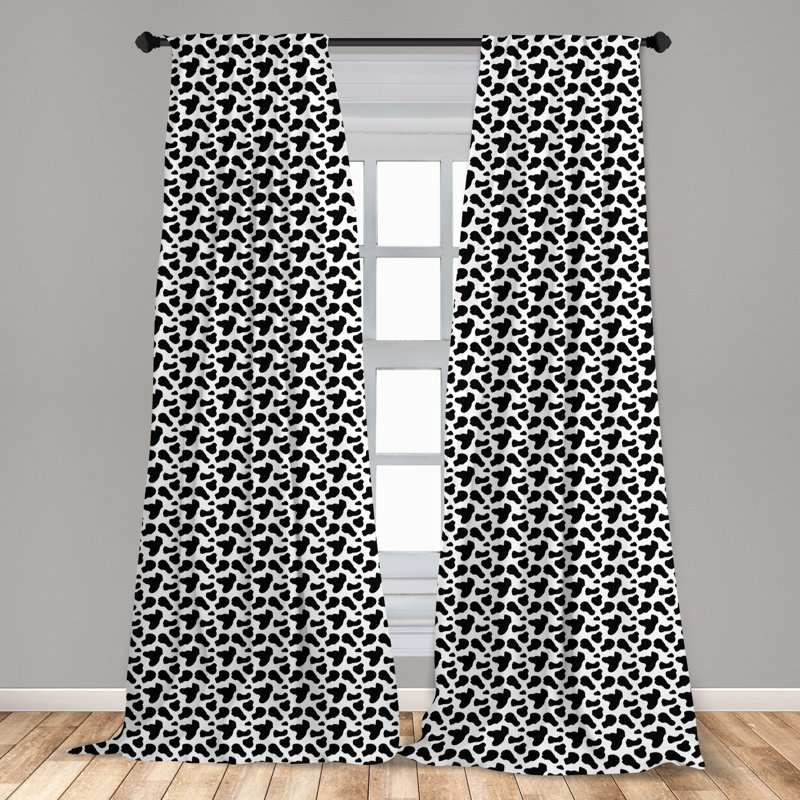 Cow Animal Print Semi-Sheer Rod Pocket Sliding Panel, 28" x 63"