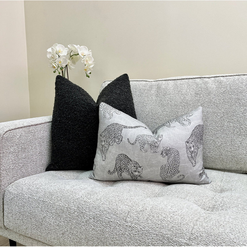 Housse de coussin Bouclé, H 22 po x l 22 po, Gris