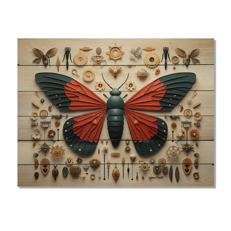 Insectes insectes, petites merveilles III sur bois, H 30 po x l 40 po x P 0,78 po