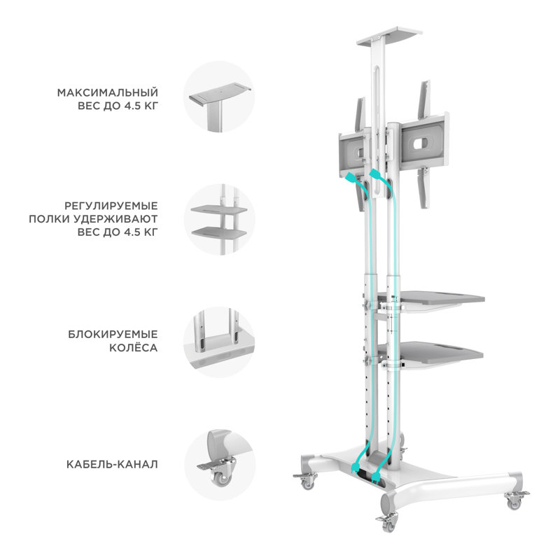 ONKRON Single Screen Floor Stand Mount