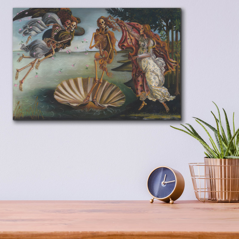 «Skelly on the Half Shell» par Marie Marfia, art mural en verre acrylique, H 12 po x l 16 po x P 0,13 po