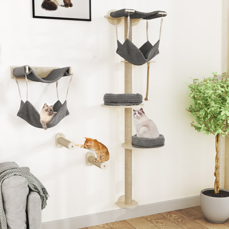 Damyanti Wall-mounted Cat Tree Shelf 6 - Pieces