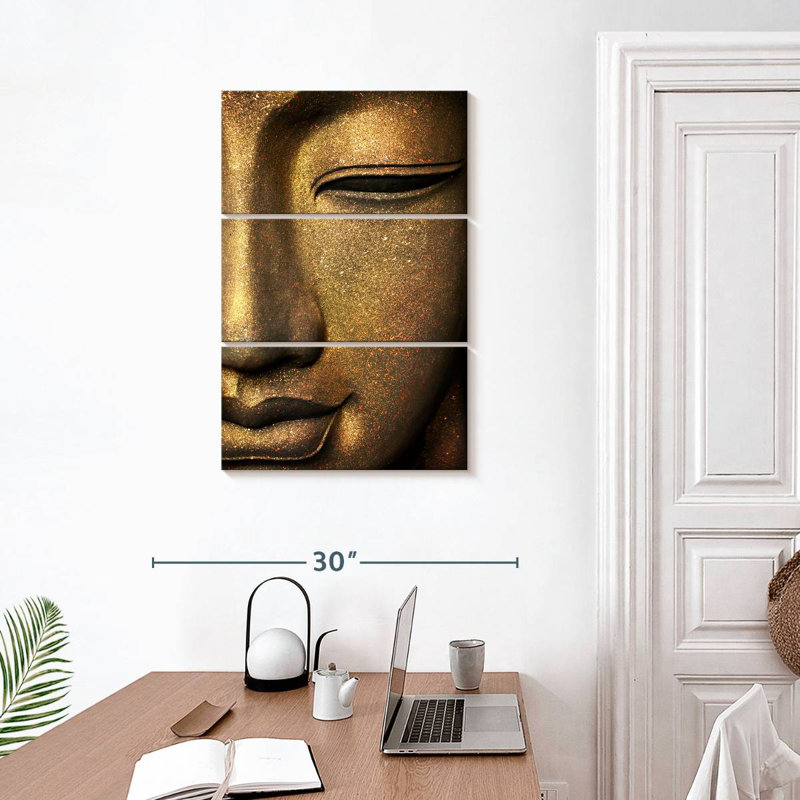 Visage de Bouddha recadré Adella, H 32 po x l 20 po