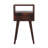 Solid Wood Mini California Walnut Nightstand, 1-Drawer, 1 Open-Slot, Nordic Legs, Dark Brown
