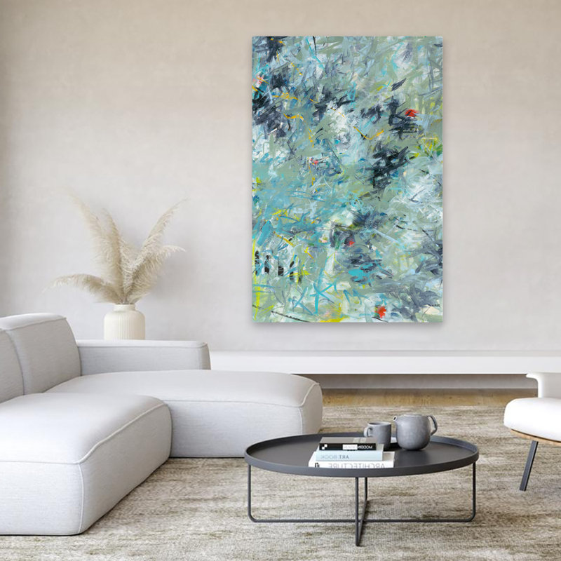 Winter Window - Abstracts Art contemporain, H 60 po x l 40 po