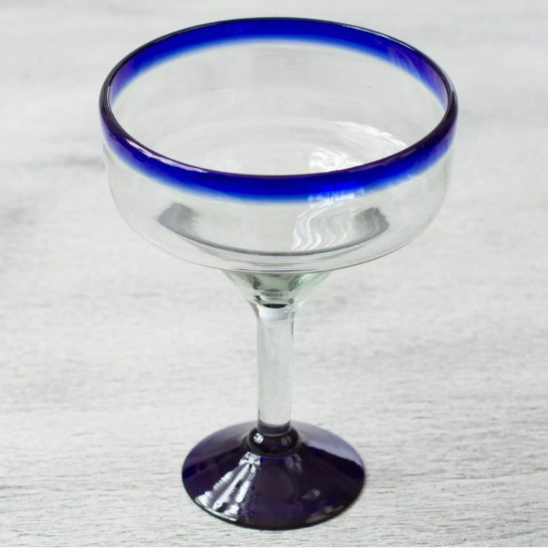 Hand Blown Margarita Glasses Set Of 6