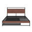 Base de lit plateforme moderne avec lit gigogne, ports USB intégrés et support à lattes-563789696-563789759