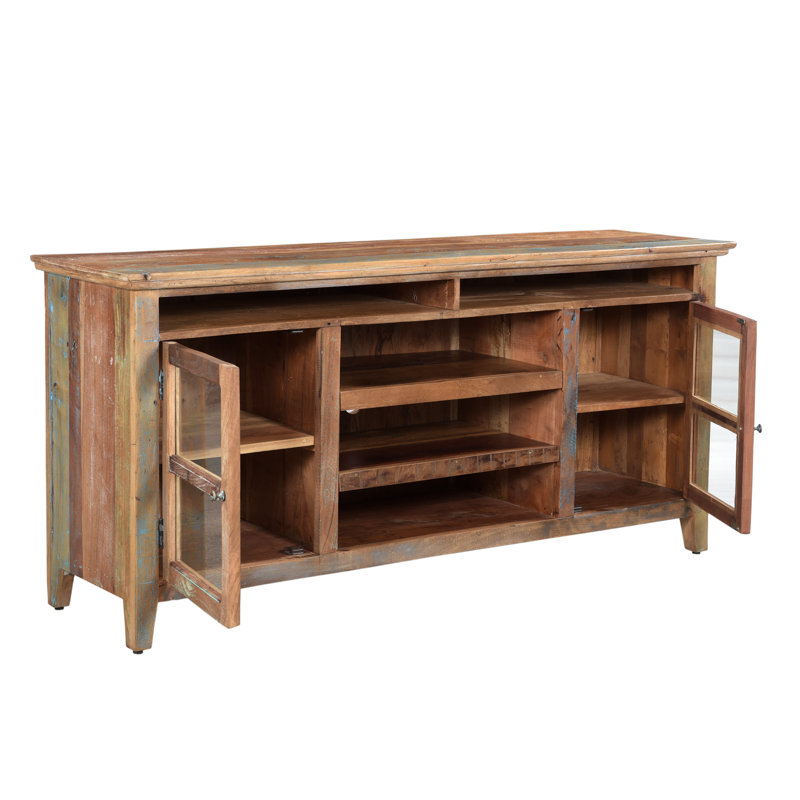 Solid Wood Media Cabinet, 72x19x33, Natural